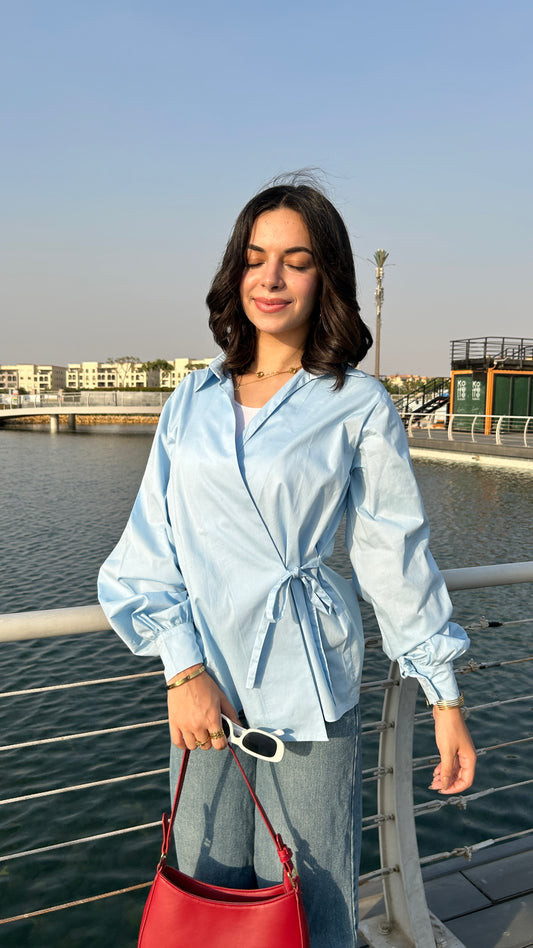 Petal Shirt In Baby Blue