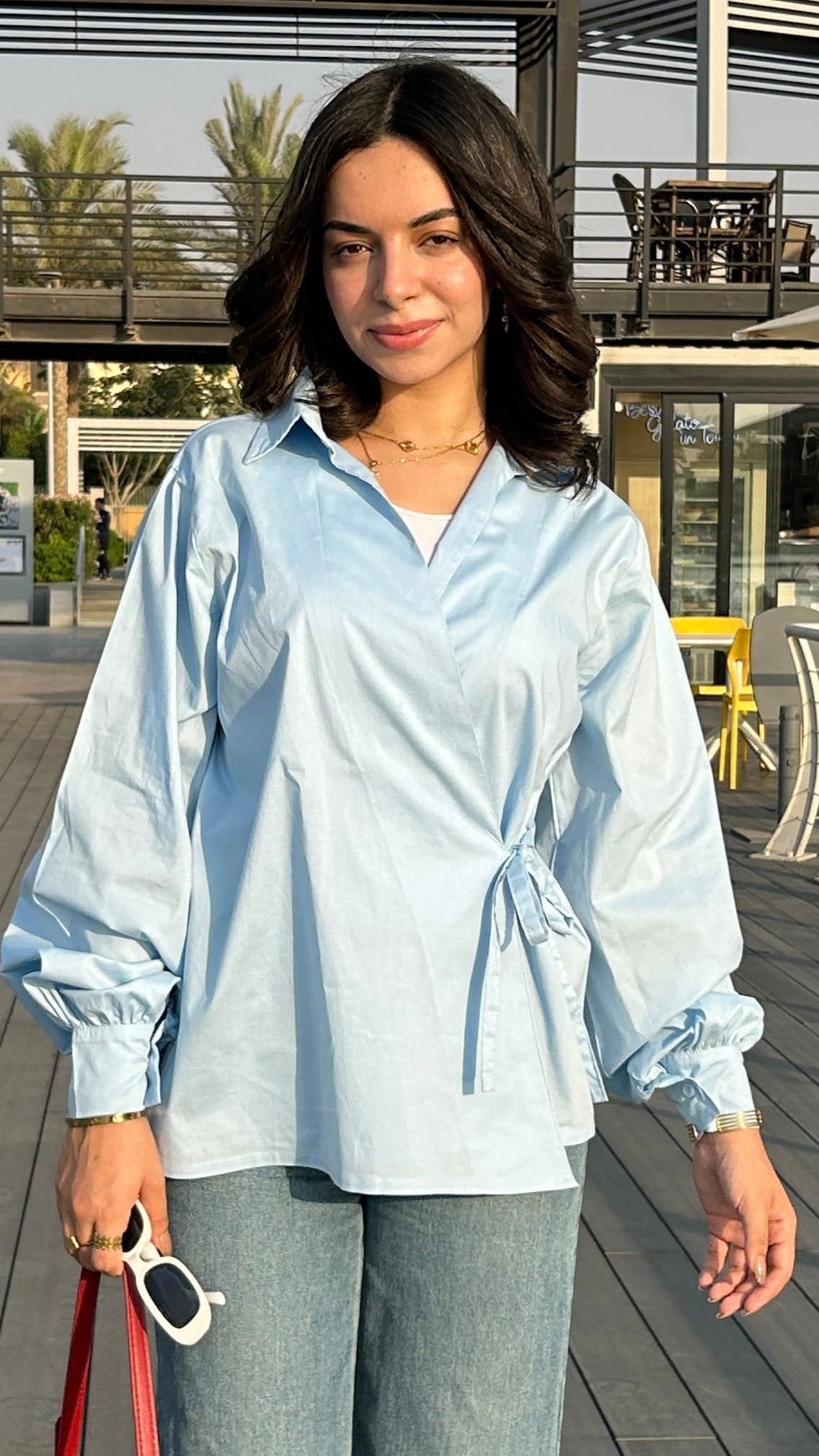 Petal Shirt In Baby Blue