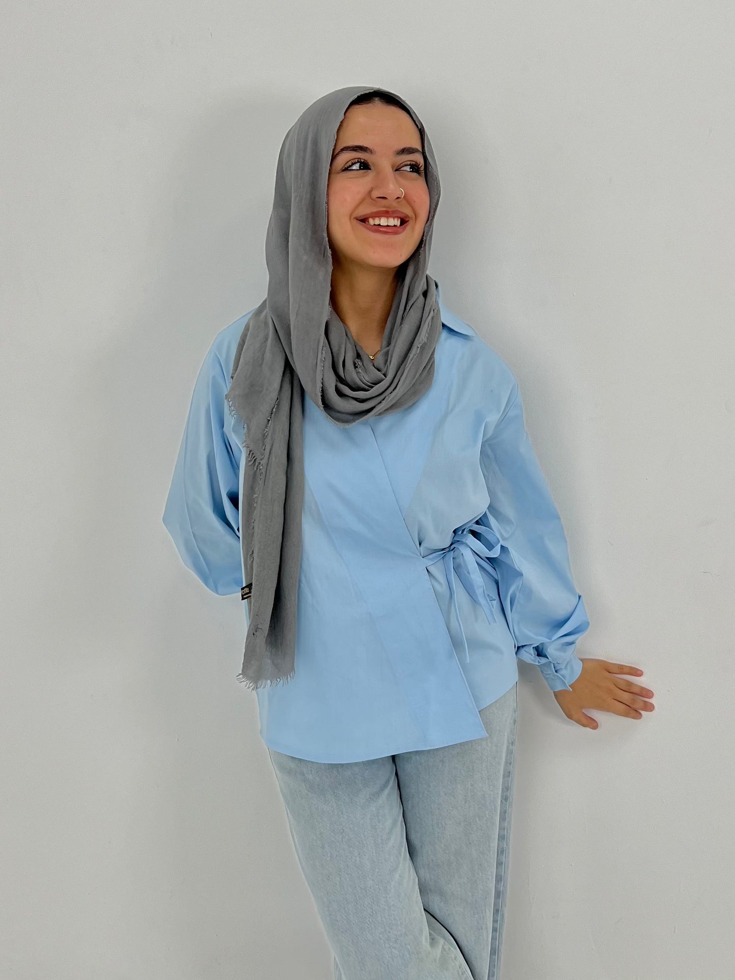 Petal Shirt In Baby Blue